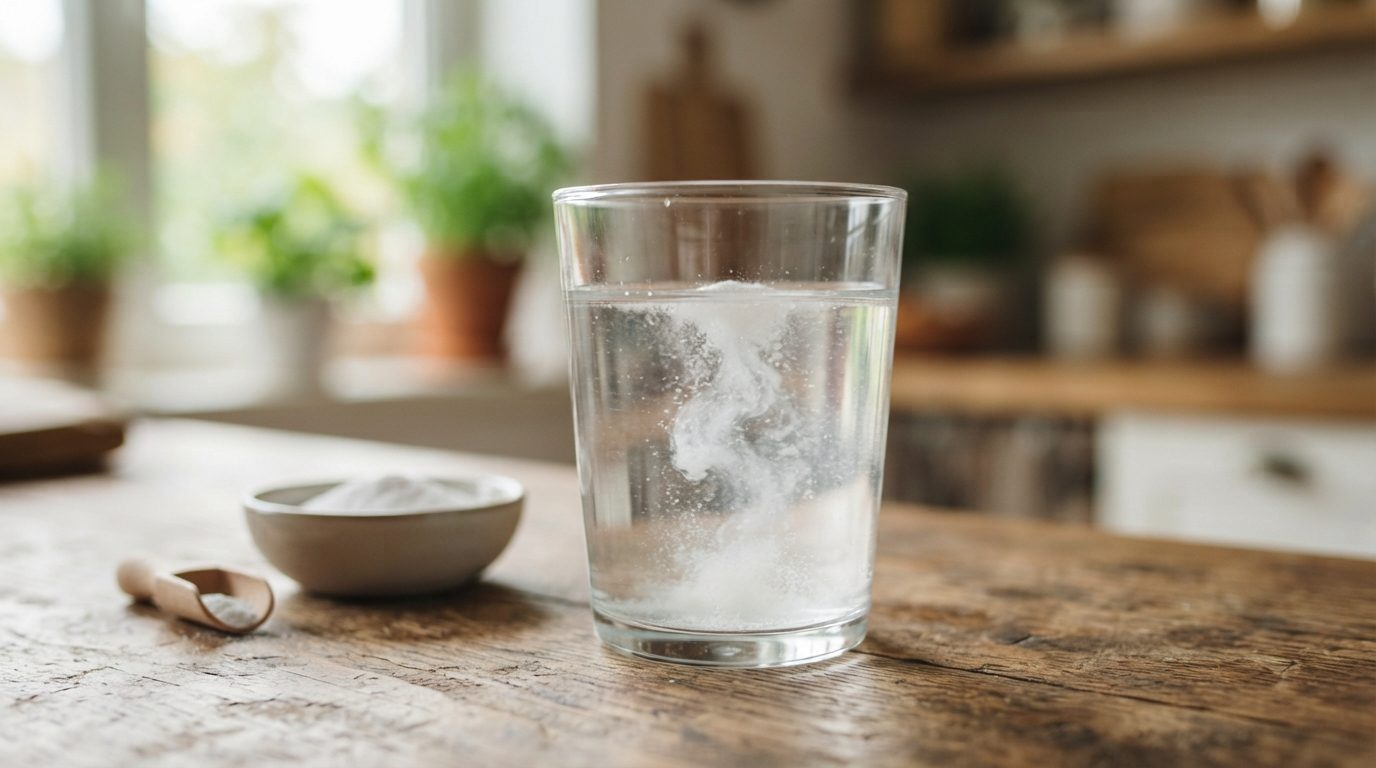 Glas vand hvor hyaluronsyre pulver opløses